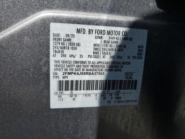 2FMPK4J95RBA37565 - 2024 FORD EDGE SEL ვერცხლისფერი ფოტო 14