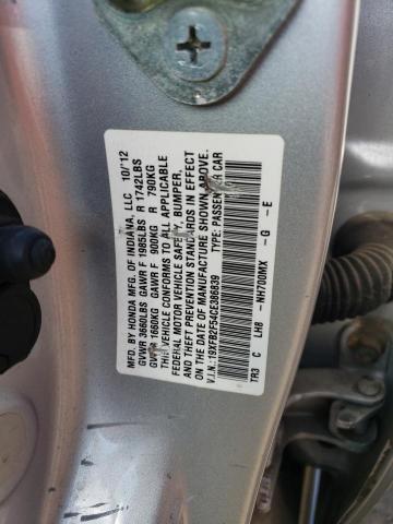 19XFB2F54CE386839 - 2012 HONDA CIVIC LX SILVER photo 12
