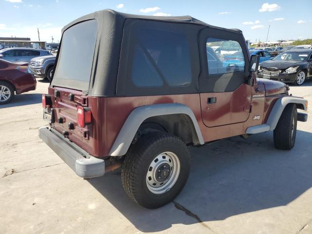 1J4FA29P71P361442 - 2001 JEEP WRANGLER / SE MAROON photo 3