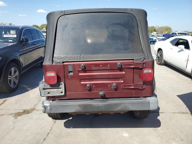 1J4FA29P71P361442 - 2001 JEEP WRANGLER / SE MAROON photo 6