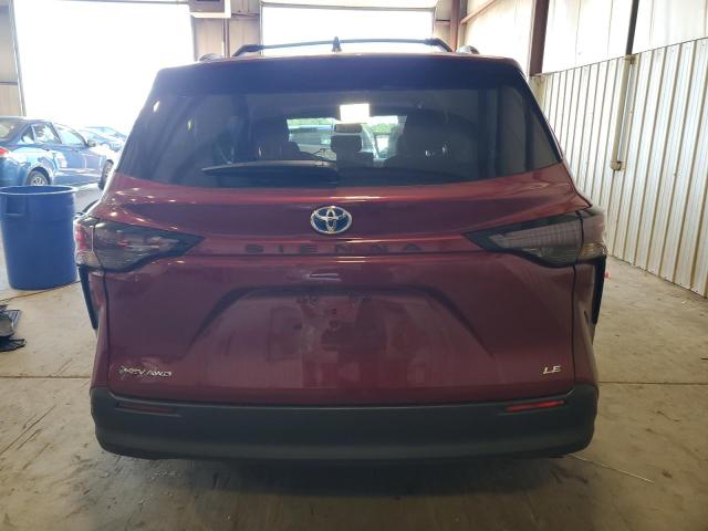 5TDBSKFC3SS176914 - 2025 TOYOTA SIENNA LE Կարմիր լուսանկար 6