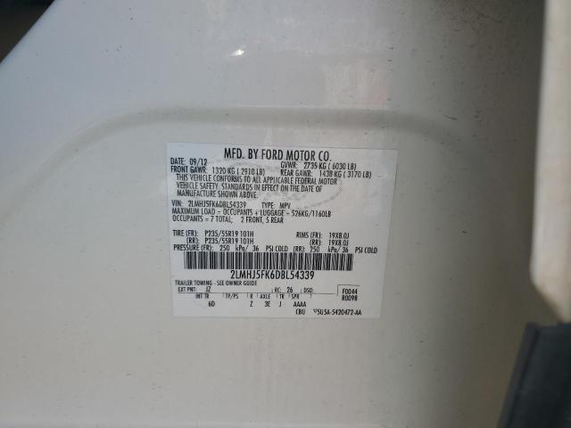 2LMHJ5FK6DBL54339 - 2013 LINCOLN MKT BEIGE photo 13