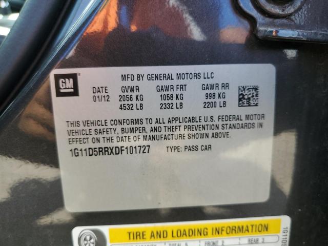 1G11D5RRXDF101727 - 2013 CHEVROLET MALIBU 1LT 灰色 照片 12