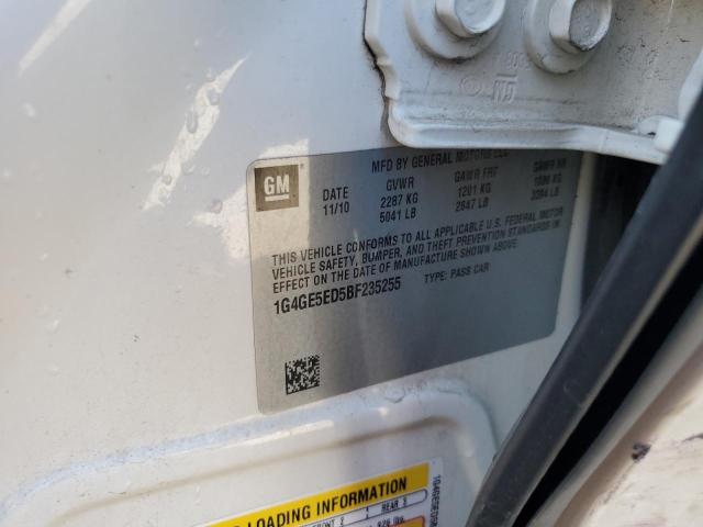 1G4GE5ED5BF235255 - 2011 BUICK LACROSSE CXS 白色 照片 12