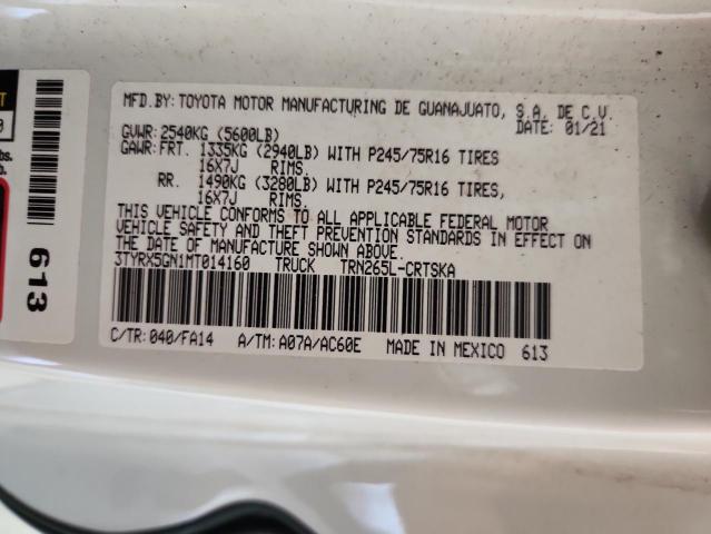 3TYRX5GN1MT014160 - 2021 TOYOTA TACOMA ACCESS CAB Ağ foto 13