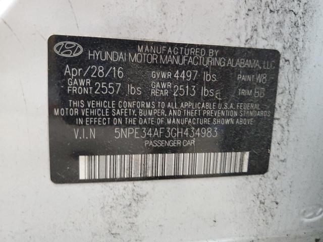 5NPE34AF3GH434983 - 2016 HYUNDAI SONATA SPORT 白色 照片 12