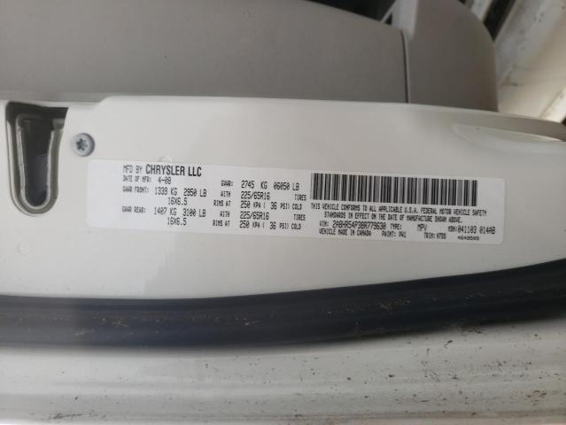 2A8HR54P38R779630 - 2008 CHRYSLER TOWN & COU TOURING WHITE photo 13