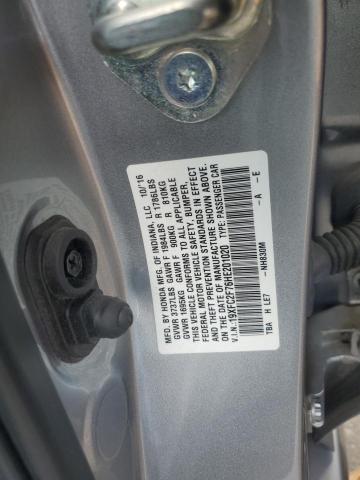 19XFC2F76HE201020 - 2017 HONDA CIVIC EX SILVER photo 12