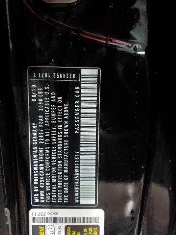 WVWAB7AJ5BW011817 - 2011 VOLKSWAGEN GOLF BLACK photo 12