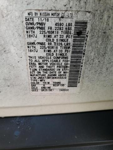 JN8AT2MT2KW255829 - 2019 NISSAN ROGUE S Biały zdjęcie 13