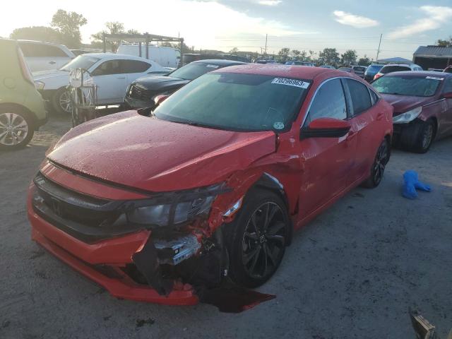 2HGFC2F82KH571192 - 2019 HONDA CIVIC SPORT წითელი ფოტო 1