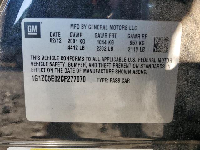 1G1ZC5E02CF277070 - 2012 CHEVROLET MALIBU 1LT فحمي صورة 12