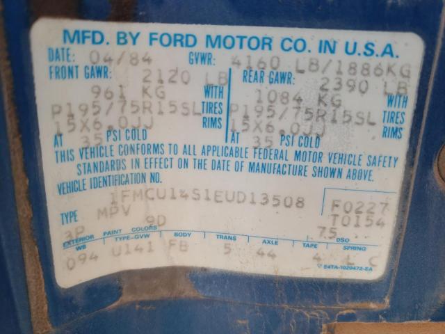 1FMCU14S1EUD13508 - 1984 FORD BRONCO II TWO TONE photo 13