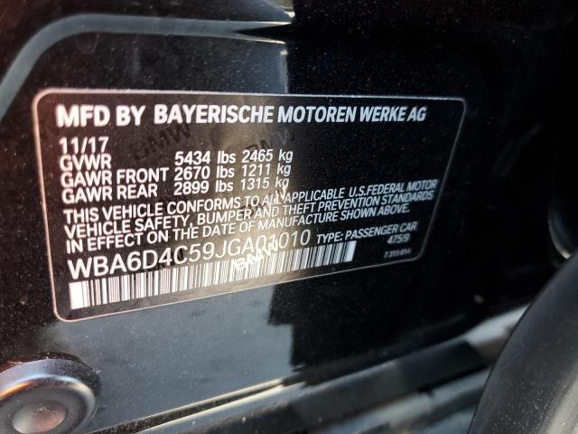 WBA6D4C59JGA01010 - 2018 BMW 650 I GRAN COUPE BLACK photo 13