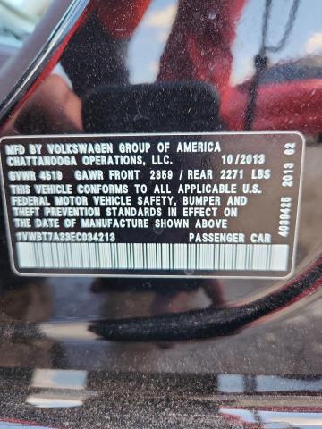 1VWBT7A33EC034213 - 2014 VOLKSWAGEN PASSAT SE BLACK photo 13