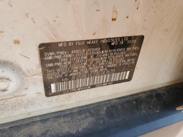 JF2SH61639G743670 - 2009 SUBARU FORESTER 2.5X WHITE photo 13