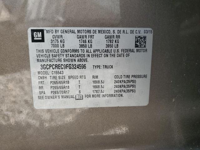 3GCPCREC9FG324596 - 2015 CHEVROLET SILVERADO C1500 LT Brązowy zdjęcie 13