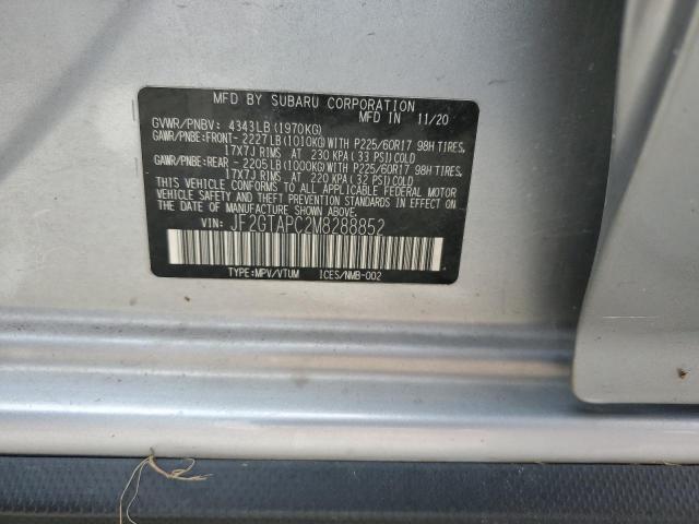 JF2GTAPC2M8288852 - 2021 SUBARU CROSSTREK PREMIUM 银色 照片 12