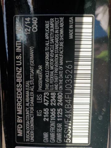 55SWF4KB4FU035261 - 2015 MERCEDES-BENZ C 300 4MATIC BLACK photo 12