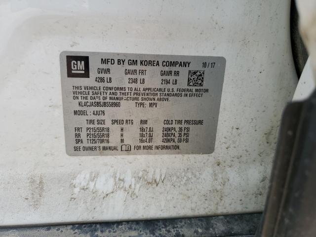 KL4CJASB5JB558960 - 2018 BUICK ENCORE PREFERRED Weiß Foto 13