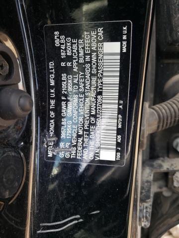 SHHFK7H50JU237098 - 2018 HONDA CIVIC EX Schwarz Foto 12