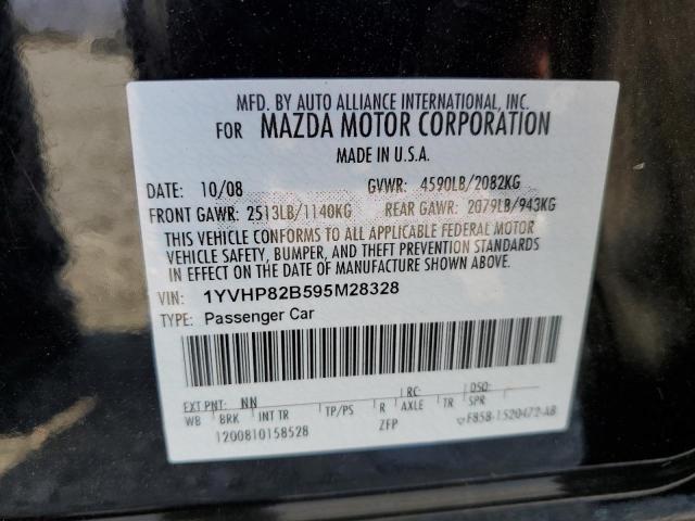 1YVHP82B595M28328 - 2009 MAZDA 6 S შავი ფოტო 12