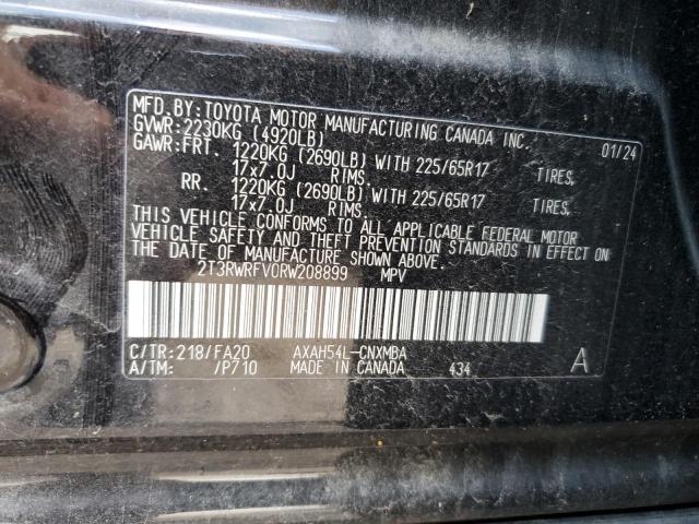 2T3RWRFV0RW208899 - 2024 TOYOTA RAV4 XLE BLACK photo 13