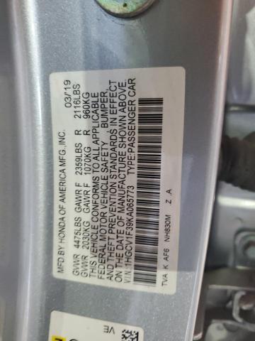 1HGCV1F39KA065773 - 2019 HONDA ACCORD SPORT Сріблястий фото 13