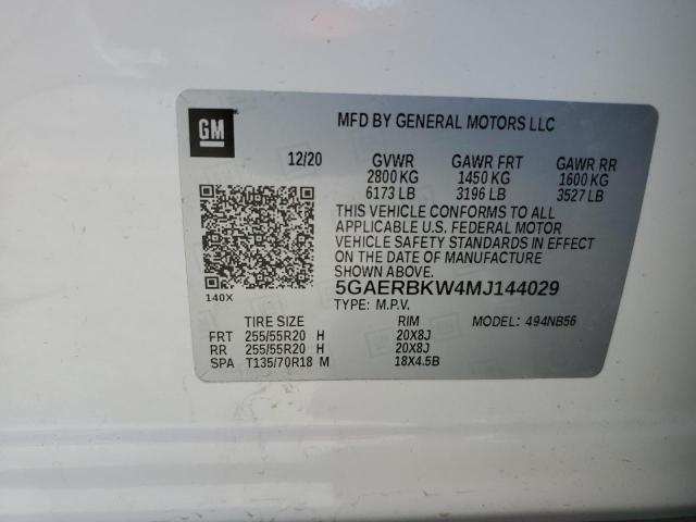 5GAERBKW4MJ144029 - 2021 BUICK ENCLAVE ESSENCE 白色 照片 13