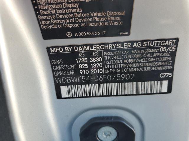 WDBWK54F06F075902 - 2006 MERCEDES-BENZ SLK 280 Gümüş foto 12