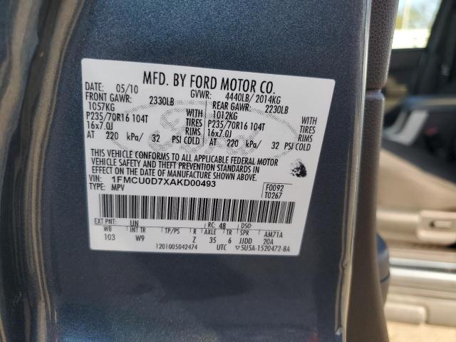 1FMCU0D7XAKD00493 - 2010 FORD ESCAPE XLT GRAY photo 13