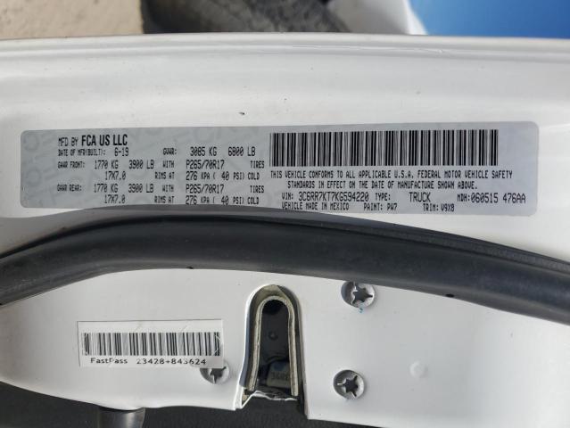 3C6RR7KT7KG594220 - 2019 RAM 1500 CLASS TRADESMAN Blanc photo 13