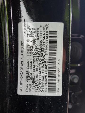 1HGCV1F41LA013631 - 2020 HONDA ACCORD EX BLACK photo 12