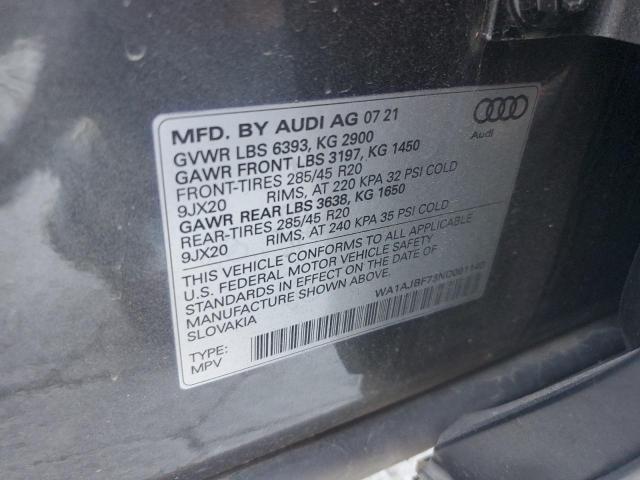 WA1AJBF73ND001140 - 2022 AUDI Q7 PREMIUM GRAY photo 14