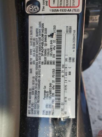 3FADP4BJ3JM140266 - 2018 FORD FIESTA SE BLACK photo 12