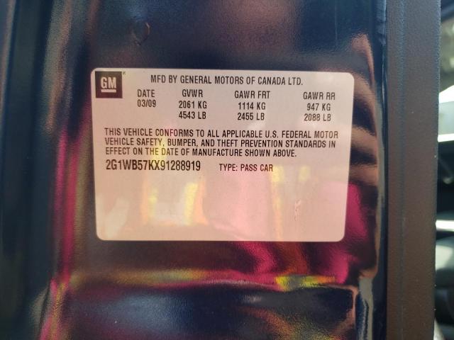 2G1WB57KX91288919 - 2009 CHEVROLET IMPALA LS BLUE photo 12