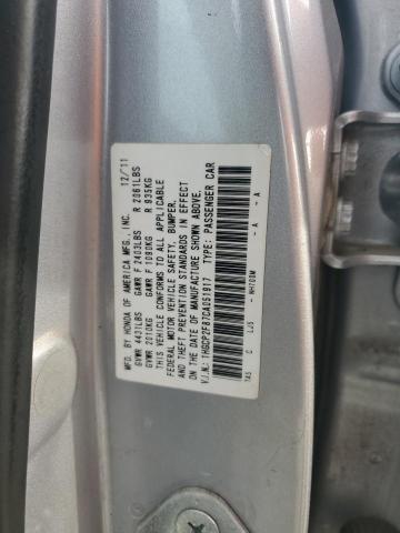 1HGCP2F87CA051917 - 2012 HONDA ACCORD EXL SILVER photo 12