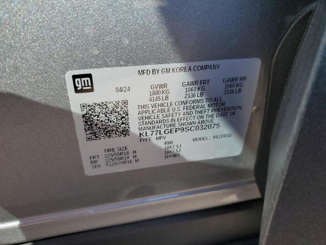 KL77LGEP9SC032075 - 2025 CHEVROLET TRAX 1RS GRAY photo 12