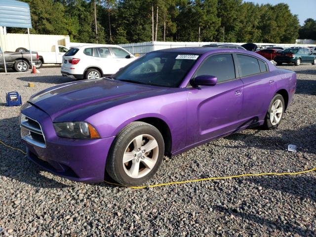 2C3CDXBG3EH215187 - 2014 DODGE CHARGER SE PURPLE photo 1