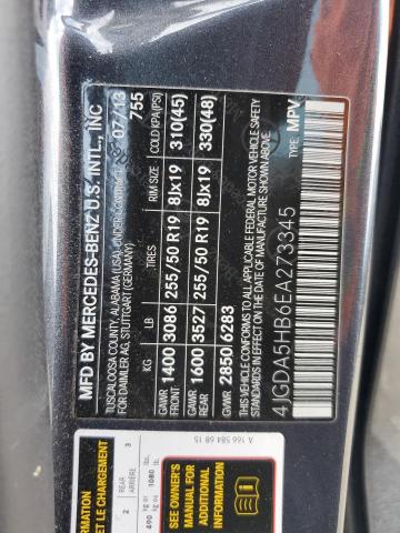 4JGDA5HB6EA273345 - 2014 MERCEDES-BENZ ML 350 4MATIC BLACK photo 13