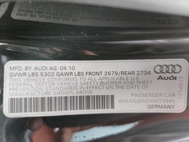 WAUVGAFH2AN023995 - 2010 AUDI S5 PRESTIGE Қара фото 12