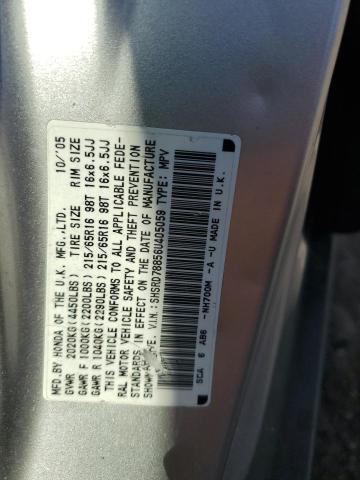 SHSRD78856U405059 - 2006 HONDA CR-V EX SILVER photo 13