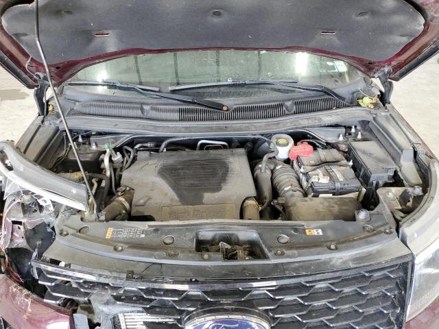 1FM5K8GT2JGC02261 - 2018 FORD EXPLORER SPORT Burgund zdjęcie 12