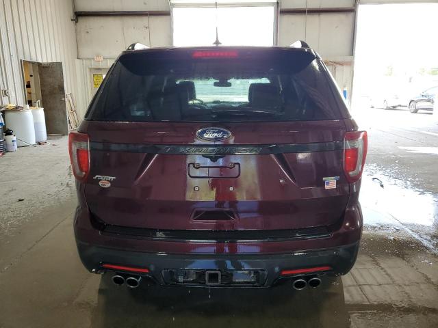 1FM5K8GT2JGC02261 - 2018 FORD EXPLORER SPORT Burgund zdjęcie 6