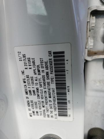 1HGCP2F46CA072447 - 2012 HONDA ACCORD LXP WHITE photo 13