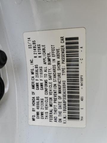 19UUA8F55EA008940 - 2014 ACURA TL TECH WHITE photo 12