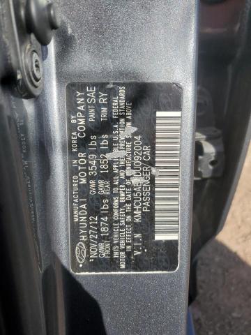 KMHCU5AE0DU092004 - 2013 HYUNDAI ACCENT GLS Grafit foto 12