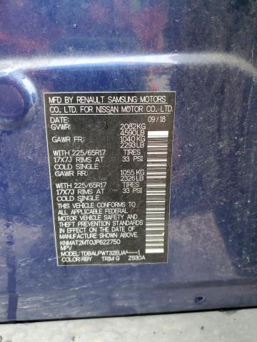 KNMAT2MT0JP622750 - 2018 NISSAN ROGUE S BLUE photo 14