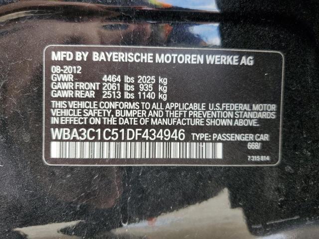 WBA3C1C51DF434946 - 2013 BMW 328 I SULEV BLACK photo 12