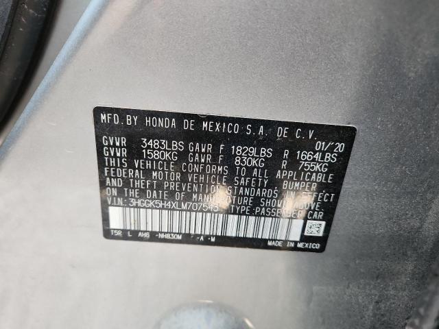 3HGGK5H4XLM707543 - 2020 HONDA FIT LX ვერცხლისფერი ფოტო 14